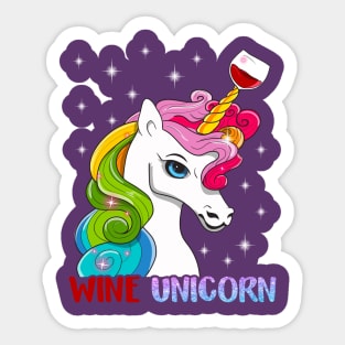 Wine Unicorn Sticker